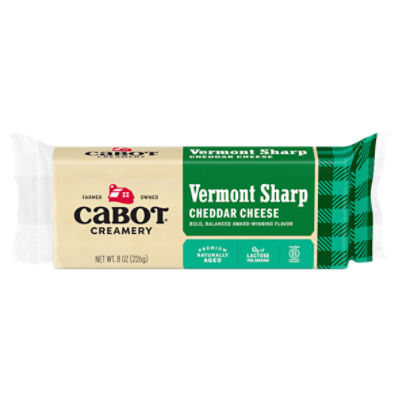 Cabot Creamery Vermont Sharp Cheddar Cheese, 8 oz, 8 Ounce