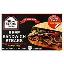 Silver Springs All Beef Sandwich Steaks, 24 Ounce