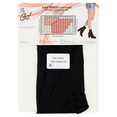 On the Go! Jet Black Day Sheer Pantyhose, Size B - ShopRite