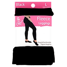 On the Go! Black Fleece Leggings, Size L, 1 pair