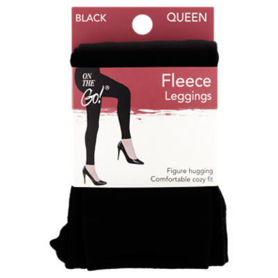 On the Go! Black Fleece Leggings, Size Queen - The Fresh Grocer