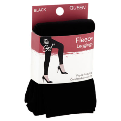 On the Go! Black Fleece Leggings, Size L, 1 pair