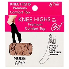 On the Go! Nude Premium Comfort Top Knee Highs, 6 pair, 6 Each