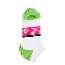 On the Go! Womens No Show Cushion Cotton Blend Socks, Shoe Size 4-10, 2 pair