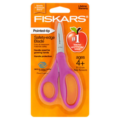 Fiskars Pointed Tip Kids Scissors, Ages 4+