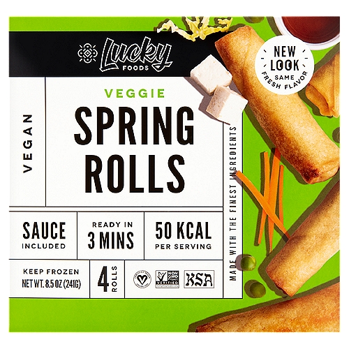 Lucky Foods Veggie Spring Rolls, 4 count, 8.5 oz