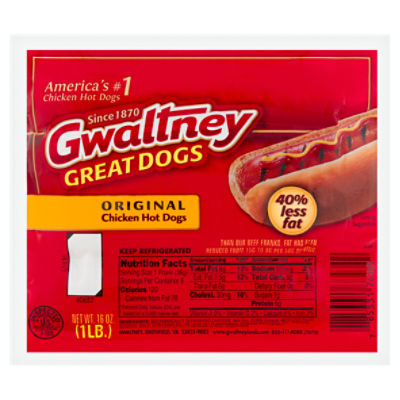 Gwaltney Great Dogs Original Chicken Hot Dogs, 8 each