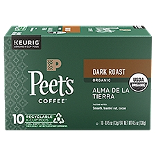 Peet's Coffee Organic Alma de la Tierra Dark Roast Coffee, K-Cup Pods, 4.5 Ounce