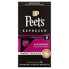 Peet's Medium Roast Ricchezza Espresso, Coffee, 1.87 Ounce