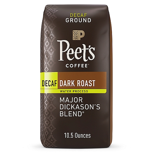 Peet's Coffee Major Dickason's Blend Decaf Dark Roast Ground Coffee, 10.5 oz