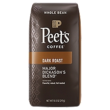 Peet's Coffee Major Dickason's Blend Dark Roast Whole Bean, Coffee, 10.5 Ounce