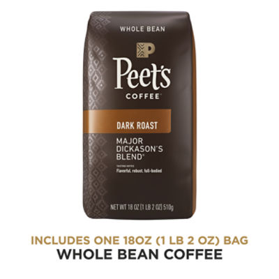 Peet's Coffee Major Dickason's Blend Dark Roast Whole Bean Coffee, 18 oz