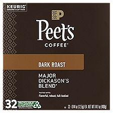 Peet's Coffee K-Cup Pods, Major Dickason's Blend Dark Roast Coffee, 14.1 Ounce