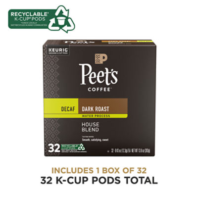 Peet's Coffee House Blend Dark Roast Coffee K-Cup Pods, 32 count, 13.8 oz
