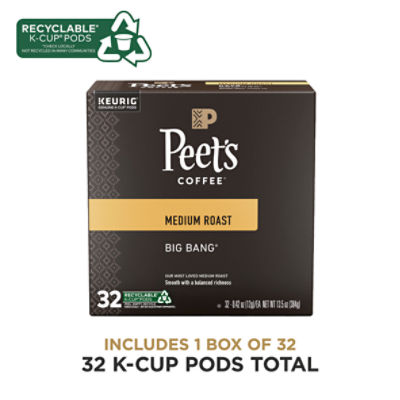 Peet's Coffee Big Bang Medium Roast Coffee K-Cup Pods, 32 count, 13.8 oz