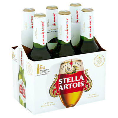 Stella Artois Classic Lager Beer, 6 count, 11.2 fl oz