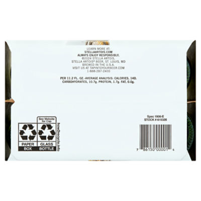 Stella Artois Classic Lager Beer, 6 count, 11.2 fl oz