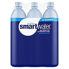 Glaceau SmartWater smartwater 6 Pack Bottles - 1 liter Each, 202.8 Fluid ounce