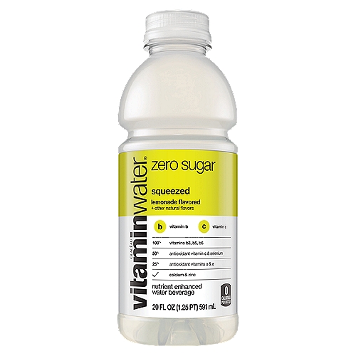 vitaminwater zero sugar squeezed Bottle, 20 fl oz