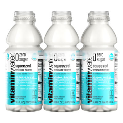 Glacéau Vitamin Water Zero Sugar Squeezed Bottles, 16.9 fl oz, 6 Pack