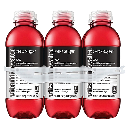 vitaminwater zero sugar xxx Bottles, 16.9 fl oz, 6 Pack