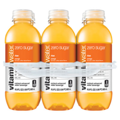 Vitaminwater Zero Sugar Rise Bottles, 16.9 fl oz, 6 Pack