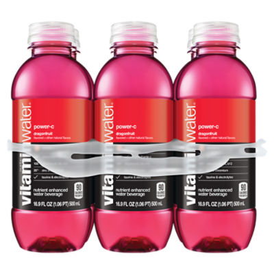 vitaminwater power-c, dragonfruit Bottles, 16.9 fl oz, 6 Pack