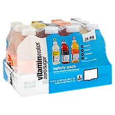 Glacéau Vitaminwater Zero Sugar Nutrient Enhanced Water Beverage Variety Pack, 20 fl oz, 12 count