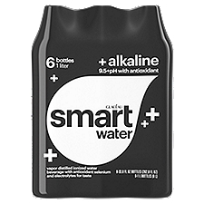 Glaceau Smartwater Alkaline With Antioxidant Bottles, 33.8 fl oz, 6 Pack