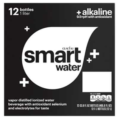 Glaceau Smartwater Alkaline With Antioxidant Bottles, 33.8 fl oz, 12 Pack