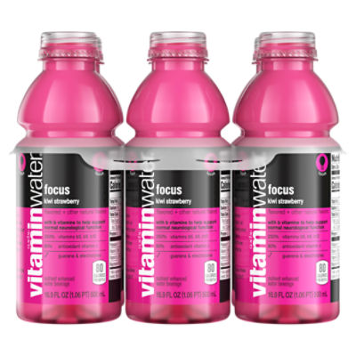 vitaminwater focus Bottles, 16.9 fl oz, 6 Pack