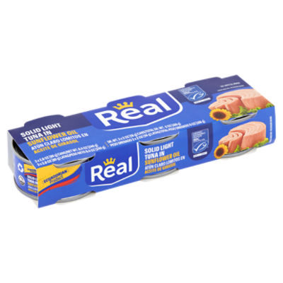 Real Solid Light Tuna in Sunflower Oil, 2.8 oz, 3 count