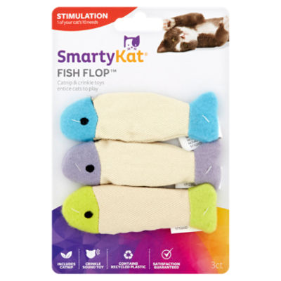 Smarty Kat Fish Flop Catnip & Crinkle Toys, 3 count, 1 Each