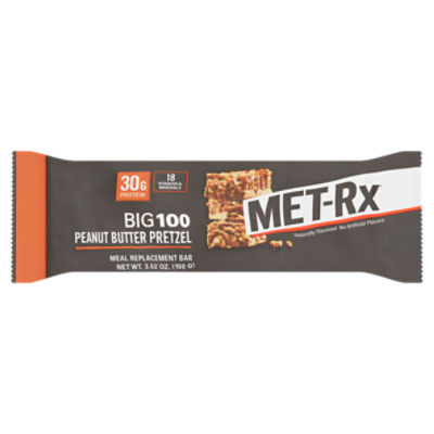 MET-Rx Big 100 Peanut Butter Pretzel Meal Replacement Bar, 3.52 oz