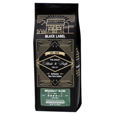 Black Label Broadway Blend Medium Roasted Ground Coffee, 12 oz