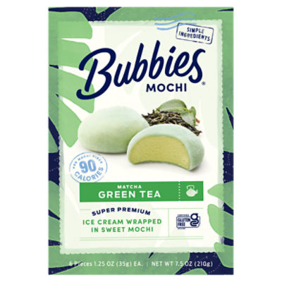 Bubbies Matcha Green Tea Mochi, 1.25 oz, 6 count