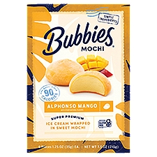 Bubbies Alphonso Mango Mochi, 1.25 oz, 6 count, 7.5 Ounce