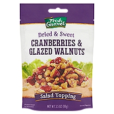 Fresh Gourmet Dried & Sweet Cranberries & Glazed Walnuts Salad Topping, 3.5 oz, 3.5 Ounce