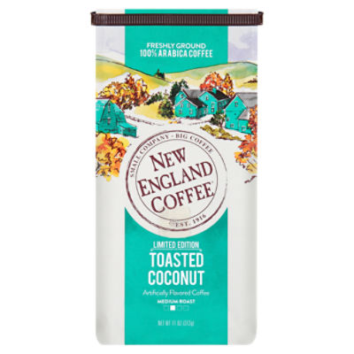 New England Coffee Toasted Coconut Medium Roast 100% Arabica Coffee Limited Edition, 11 oz