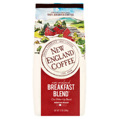 New England Coffee Breakfast Blend Medium Roast Coffee, 12 oz