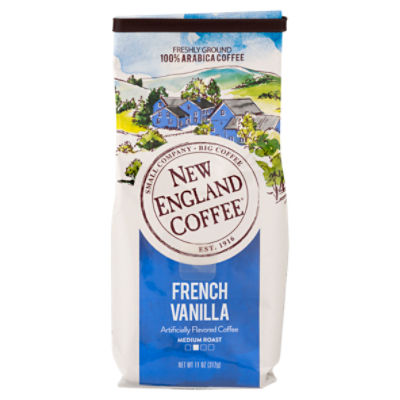 New England Coffee French Vanilla Medium Roast 100% Arabica Coffee, 11 oz