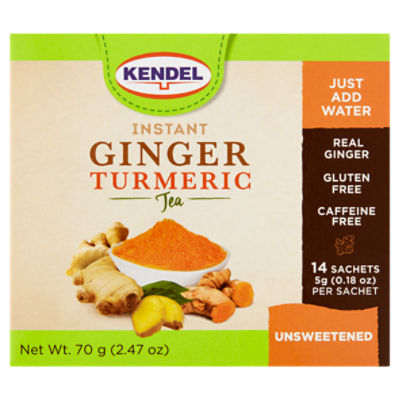 Kendel Instant Ginger Turmeric Tea, 0.18 oz, 14 count