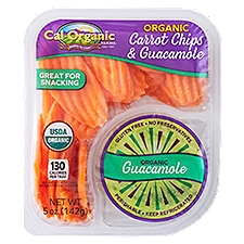 Cal-Organic Farms Organic, Carrot Chips & Guacamole, 5 Ounce