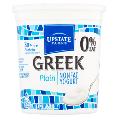 Upstate Farms Plain Greek Nonfat Yogurt, 32 oz