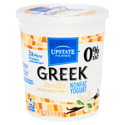 Upstate Farms Vanilla Greek Nonfat Yogurt, 32 oz