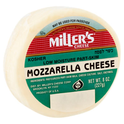 Miller's Low Moisture Part-Skim Mozzarella Cheese, 8 oz