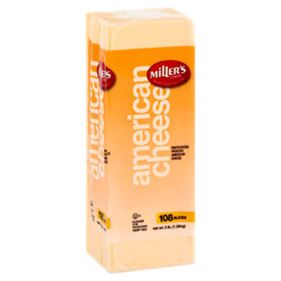 Miller's American Cheese Slices, 108 count, 3 lb