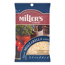 Miller's Shredded Mozzarella Cheese, 8 oz