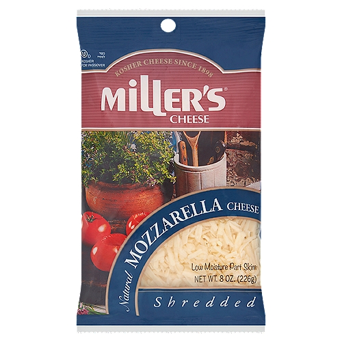Miller's Shredded Mozzarella Cheese, 8 oz