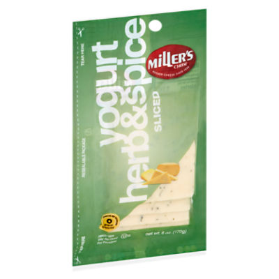 Miller's Cheese Sliced Yogurt Herb & Spice Cheese, 6 OZ